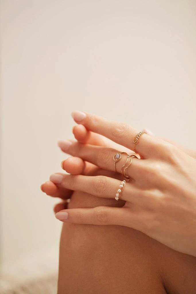 预计3周后发货 YAY Paris Bague Diamantée Demi-Lune - Or 5