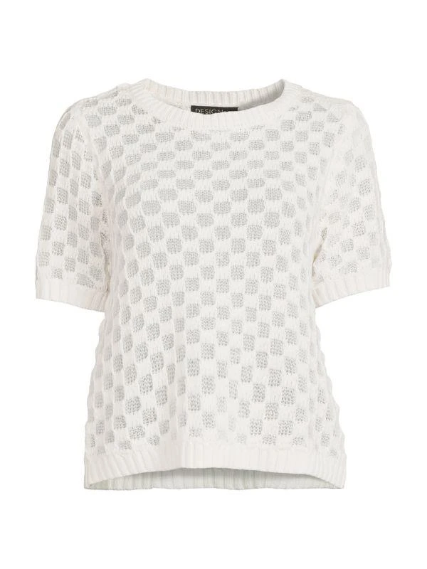 Design 365 Open Knit Short Sleeve Sweater 3