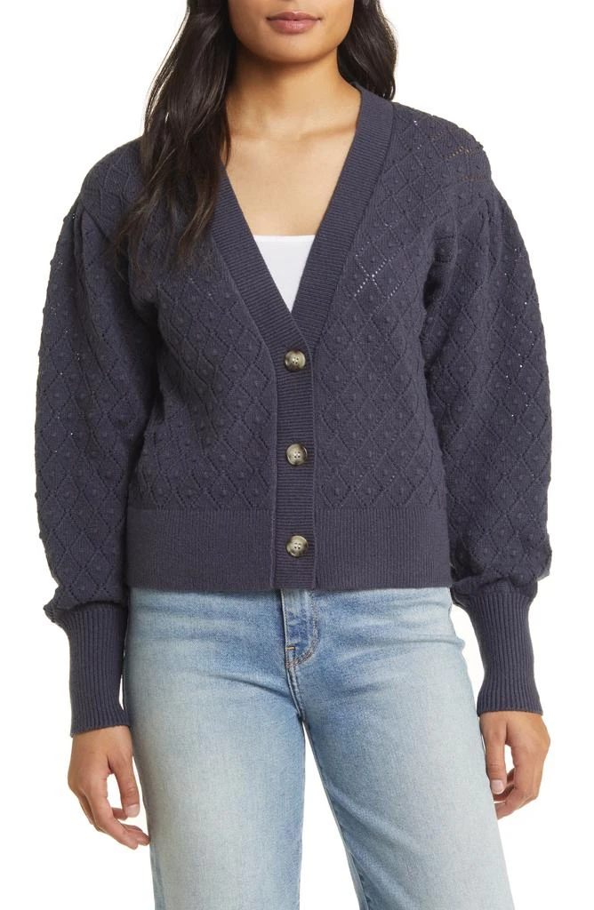 Caslon<sup>®</sup> Pointelle Deep V-Neck Cardigan 1