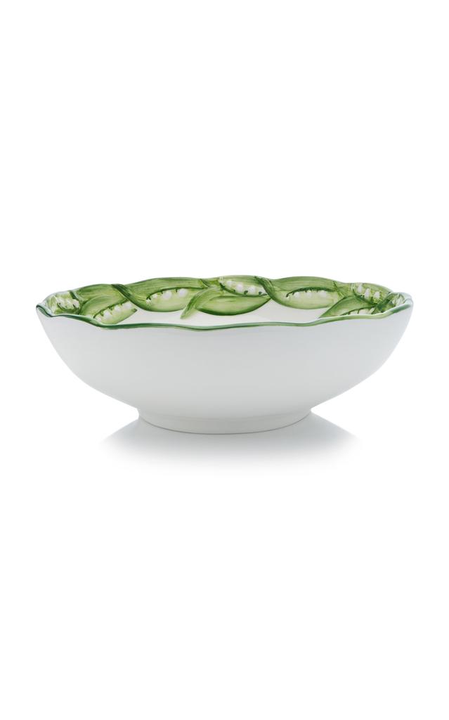 MoDA Moda Domus - Lily Of The Valley Ceramic Serving Bowl - Green - Moda Operandi