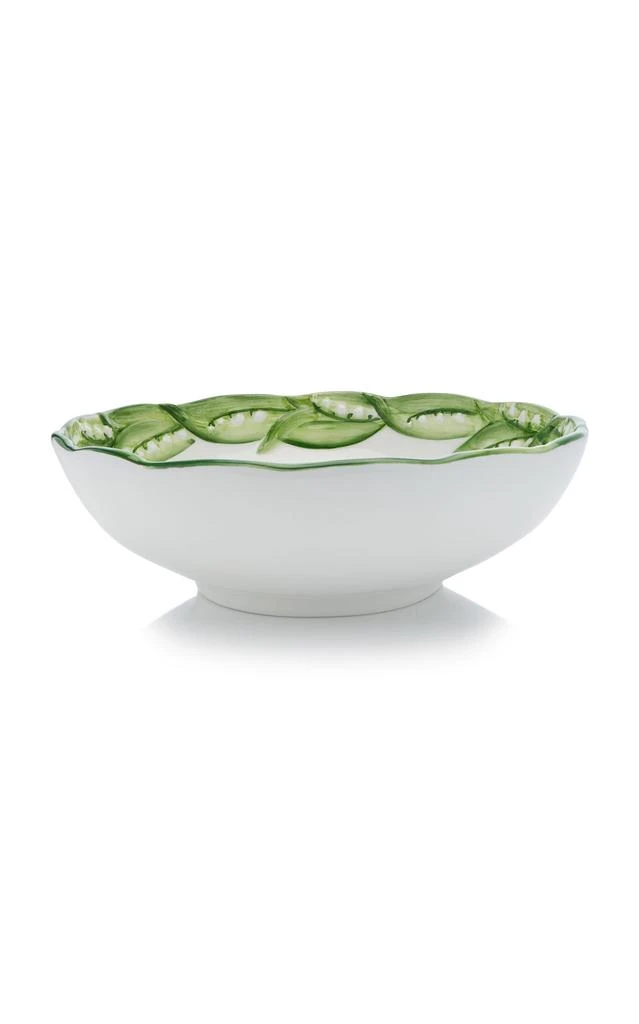 MoDA Moda Domus - Lily Of The Valley Ceramic Serving Bowl - Green - Moda Operandi 1