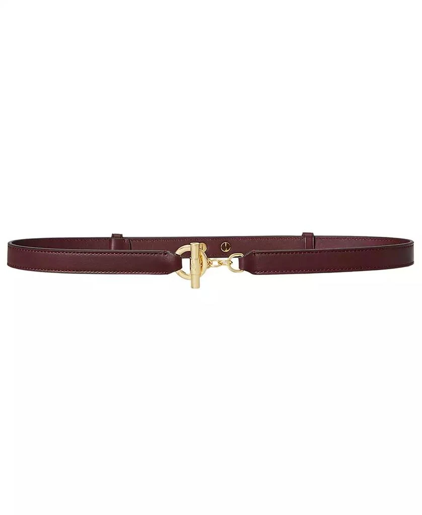 Ralph Lauren Women
s Leather Toggle Skinny Belt