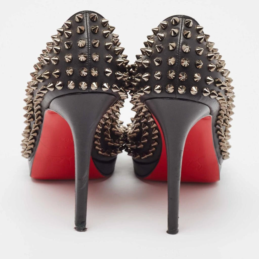 Christian Louboutin Christian Louboutin Black Leather Yolanda Spikes Pumps Size 38.5 5