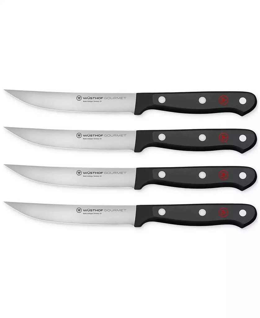 Wusthof Gourmet Black 4-Pc. Steel Steak Knife Set 1
