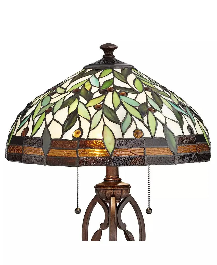 Robert Louis Tiffany Traditional Table Lamp 26" High Bronze Leaf and Vine Glass Shade for Living Room Family Bedroom Bedside Nightstand 5
