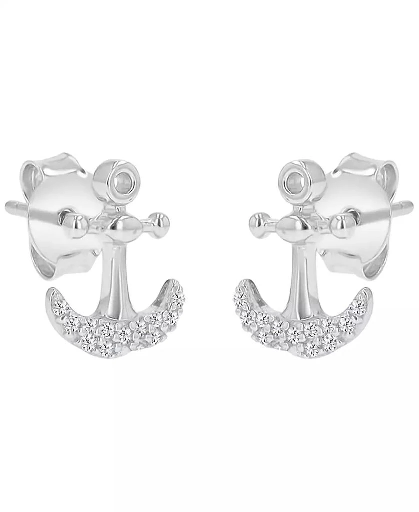 Macy
s Diamond Accented Anchor Stud Earrings 3