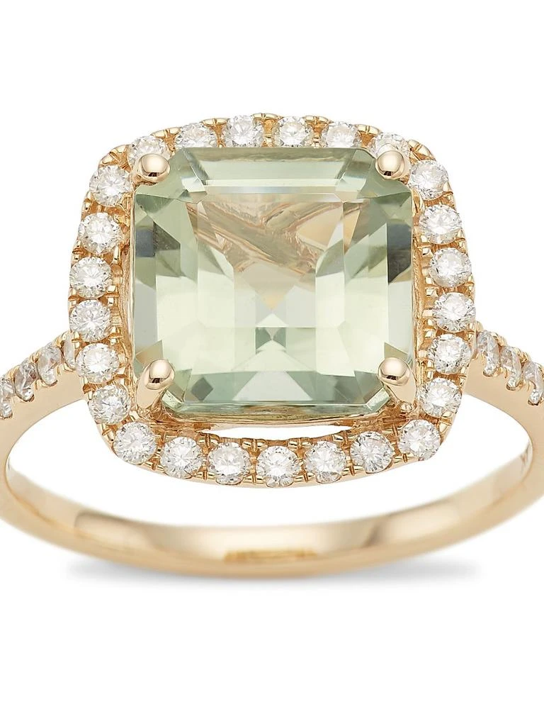 Saks Fifth Avenue Collection 14K Gold, Diamond 
Green Amethyst Ring 4