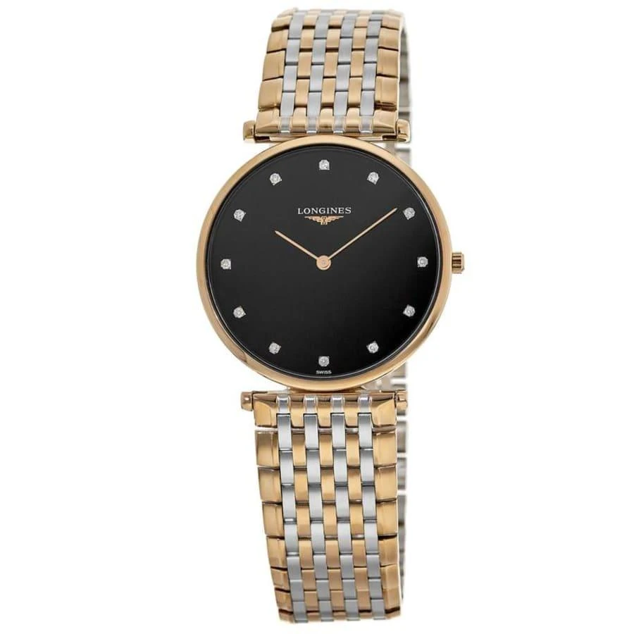 Longines La Grande Classique Quartz Two Tone Black Diamond Dial  Women's Watch L4.755.1.57.7 1