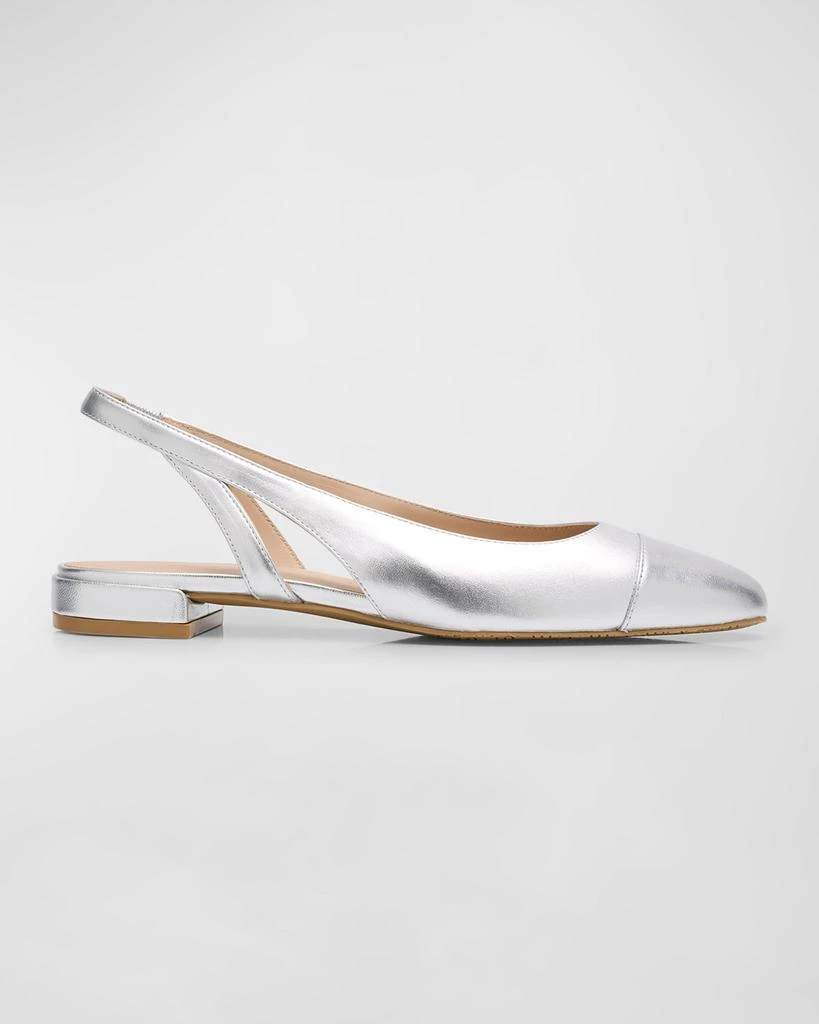 Stuart Weitzman Sleek Metallic Slingback Ballerina Flats 1