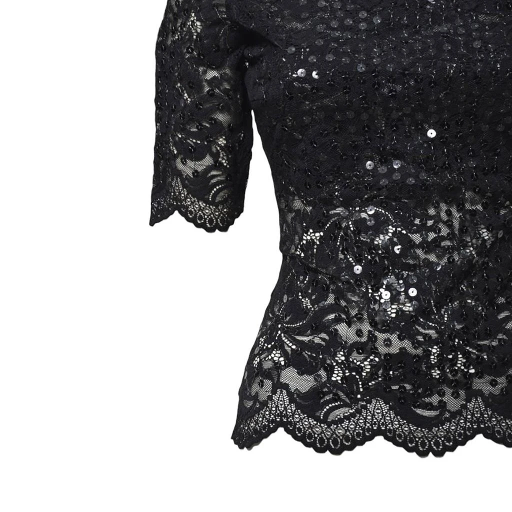 Paco Rabanne Paco Rabanne Sequin Embellished Floral Lace Top 3