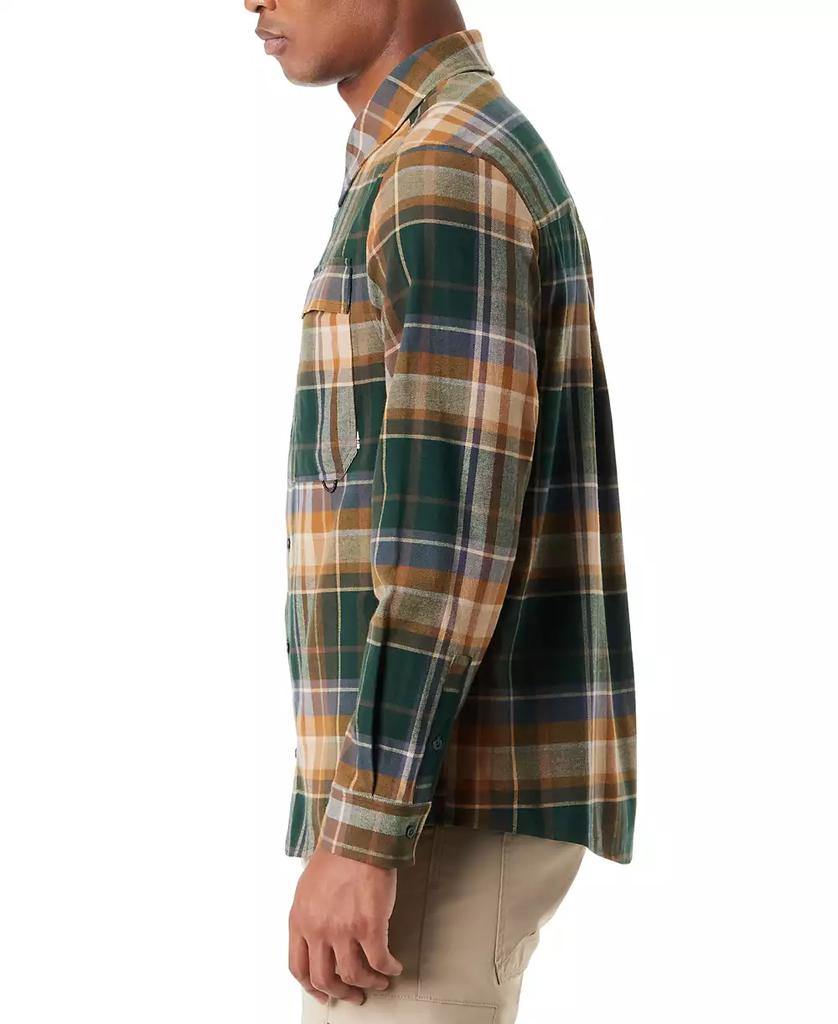 BASS OUTDOOR Men's Classic Fit Plaid Button-Front Stretch Flannel Shirt