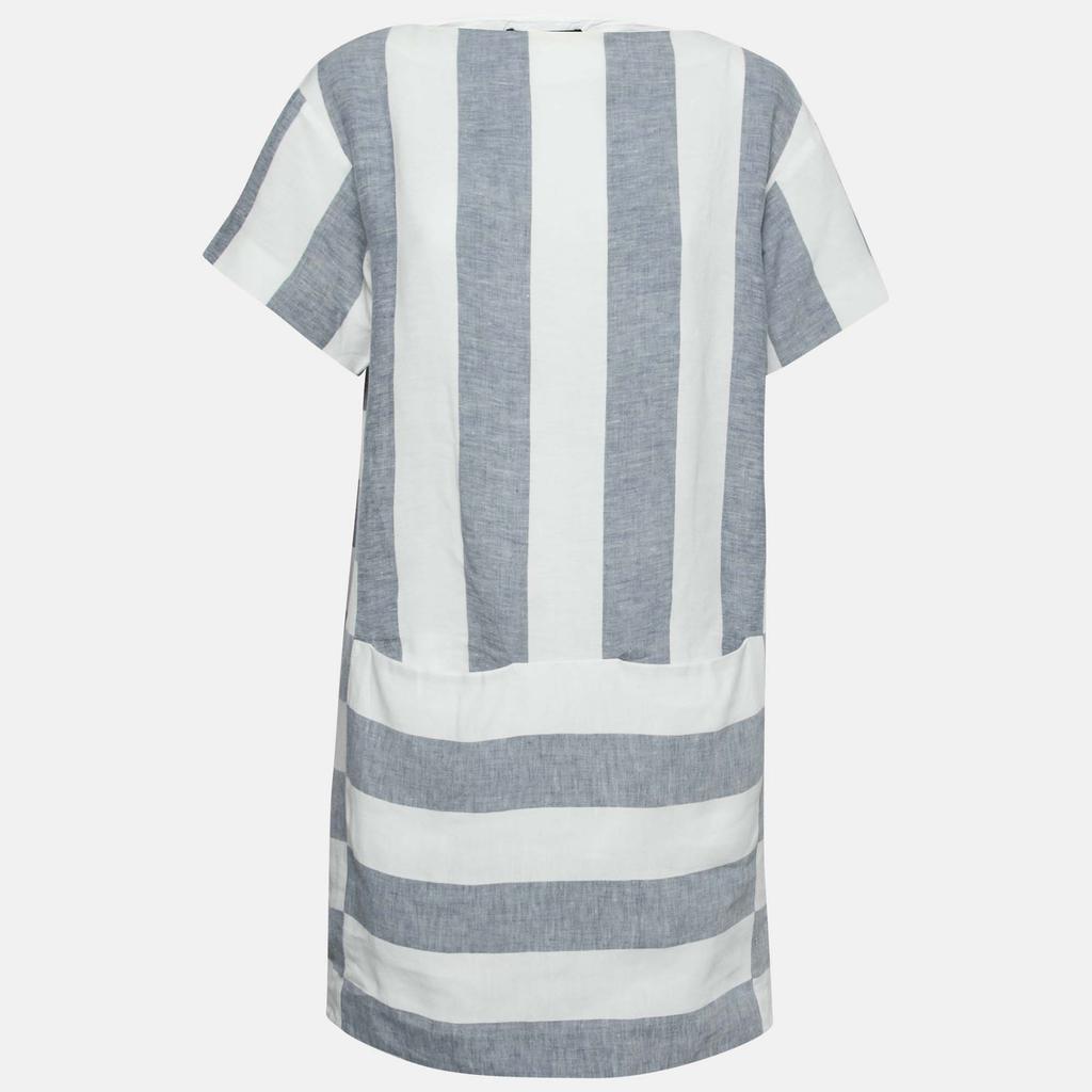 Weekend Max Mara Weekend Max Mara Blue & White Striped Linen Dress M