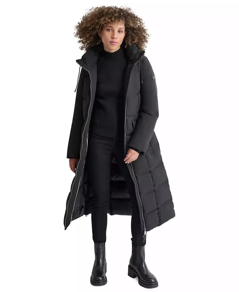 DKNY Womens Maxi Belted Hooded Puffer Coat 6