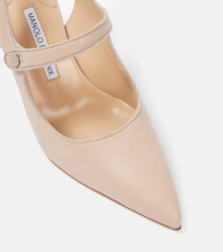 Manolo Blahnik Campari 90 suede slingback pumps 5