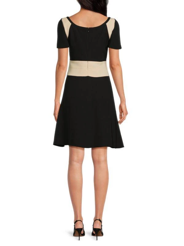Valentino Contrast Scoopneck Silk Minidress 2