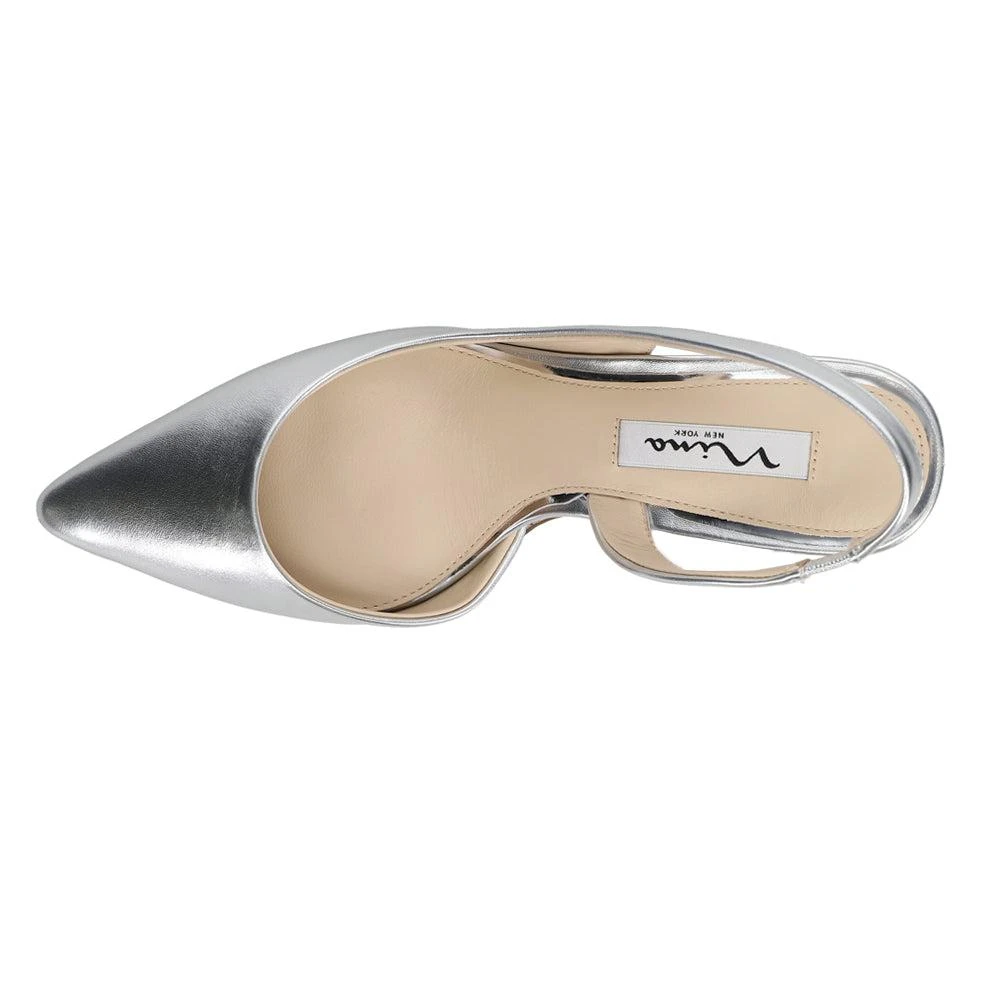 Nina Nina60 Metallic Pointed Toe Slingback Pumps 4