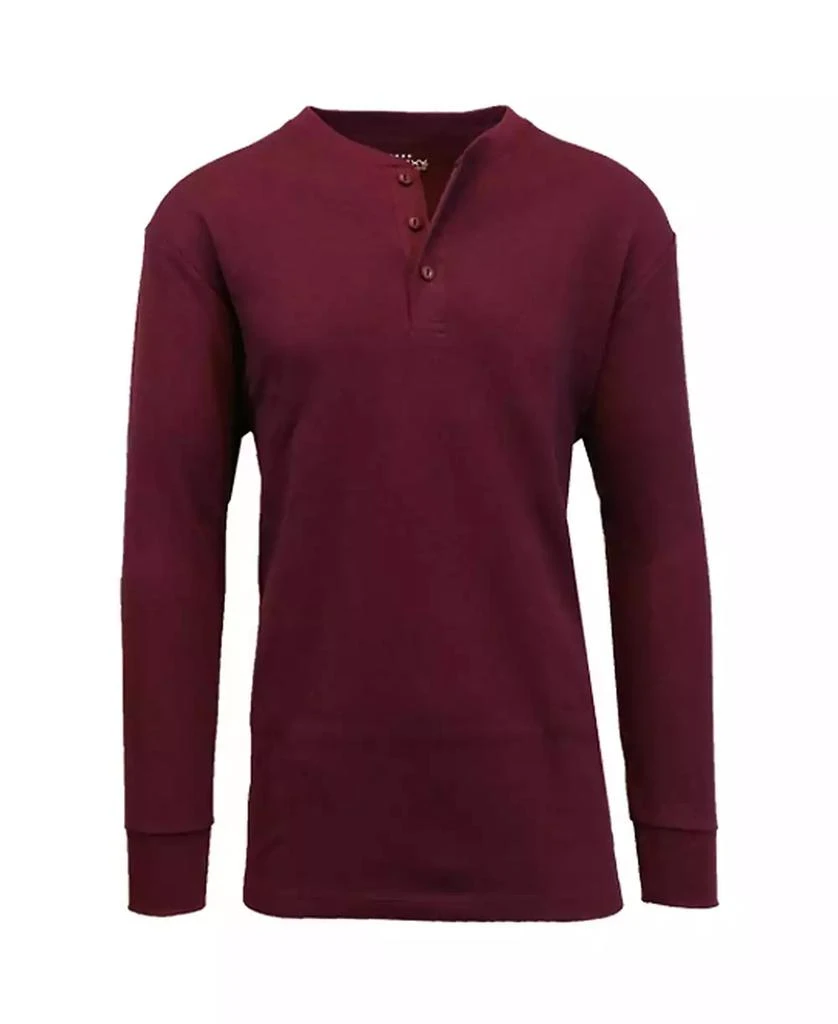 Galaxy By Harvic Men's Long Sleeve Thermal Henley Tee 2