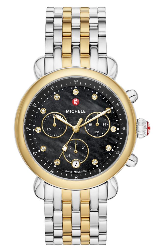 MICHELE CSX Two-Tone Diamond Bracelet Watch, 39mm