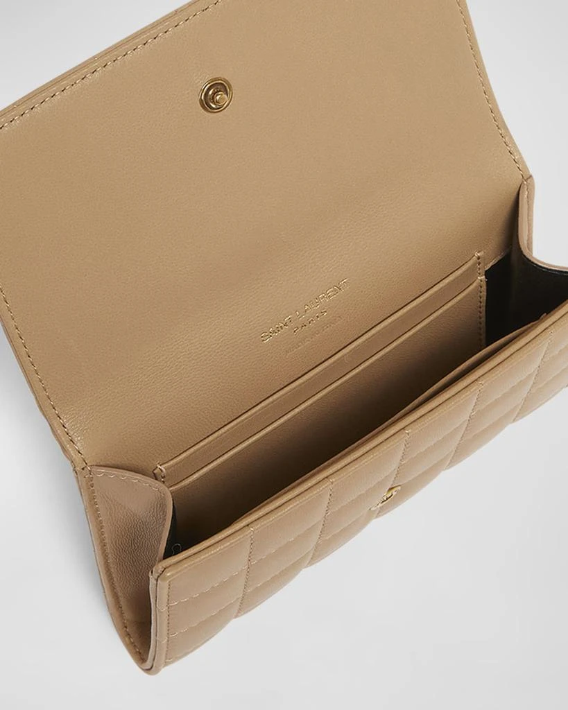 Yves Saint Laurent YSL Monogram Flap Small Wallet in Quilted Smooth Leather 3