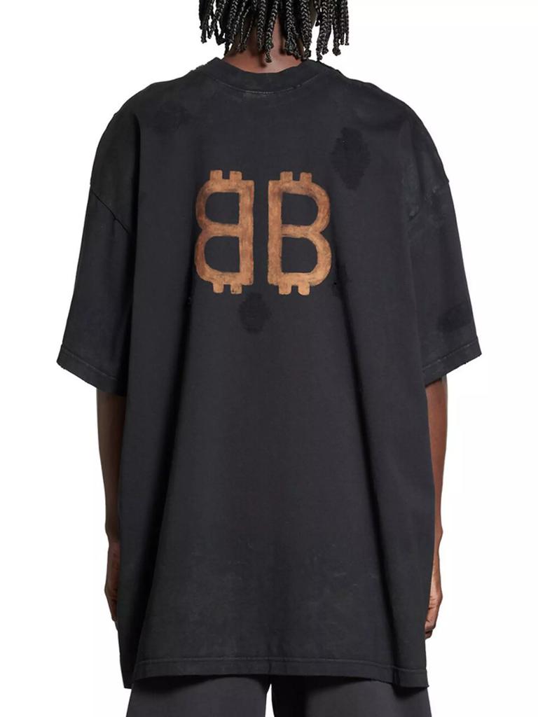 Balenciaga Paris Moon Double Front Oversized T-Shirt - Free
