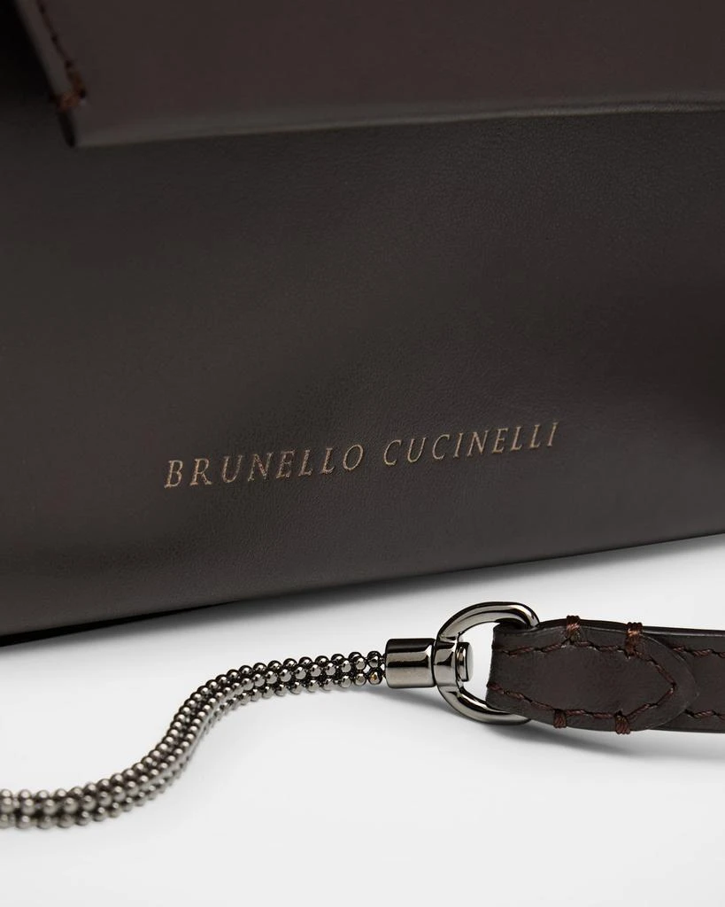 Brunello Cucinelli Envelope Flap Leather Clutch Bag 5