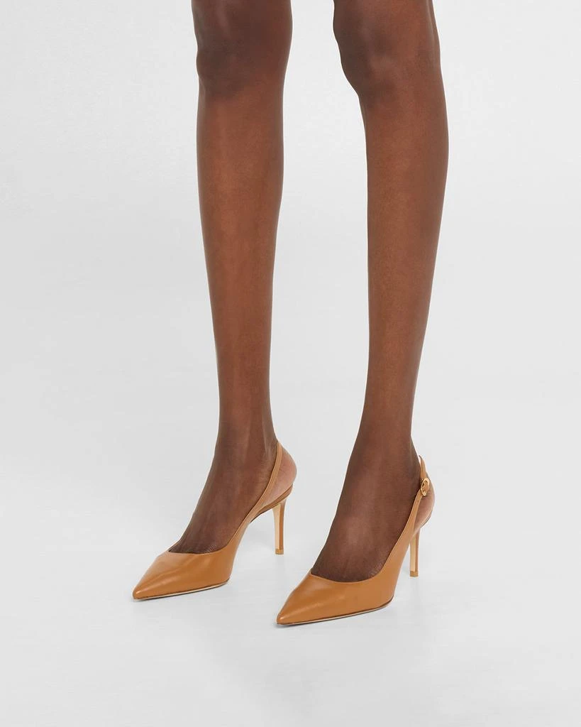 Stuart Weitzman Stuart Leather Slingback Pumps 2