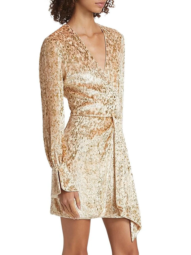 SIMKHAI Camryn Abstract Metallic Velvet Minidress 4