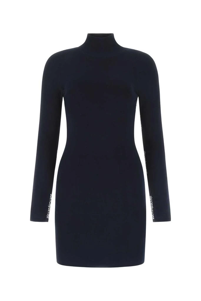 alexander wang dress blue Alexander Wang Asymmetric Deconstructed Shirt Dress White Blue  NOBLEMARS