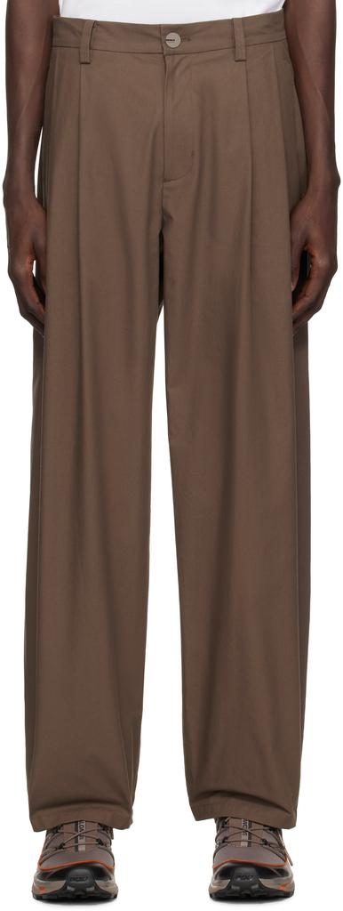 Hyein Seo Brown Wide Beaded Belt Trousers