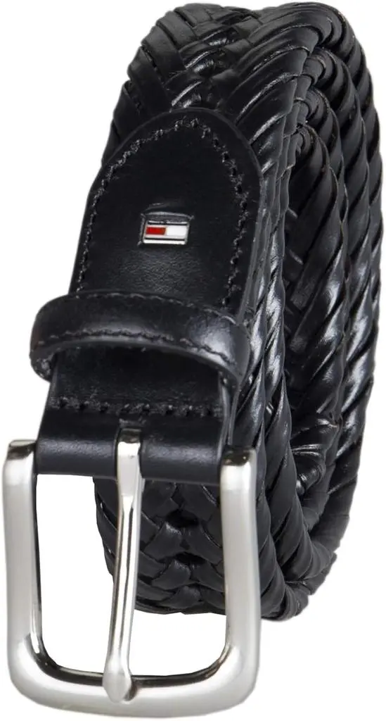 Tommy Hilfiger Tommy Hilfiger Men's Fully Adjustable Leather Braided Belt, Classic Strap for Jeans, Khakis & Dress Pants