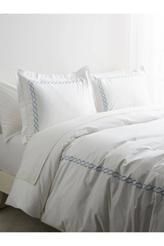 Melange Home Rope Embroidered 600 Thread Count Cotton 2-Piece Duvet Set 4