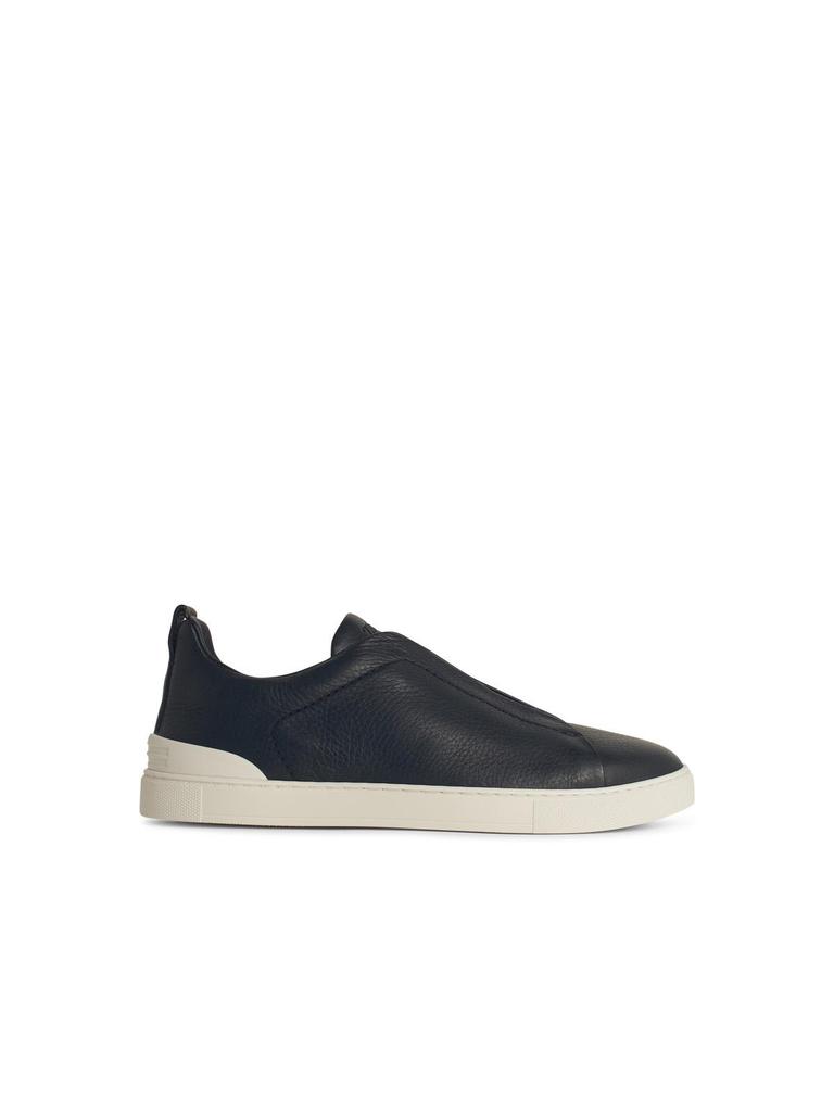 Zegna triple Blue Leather Sneakers