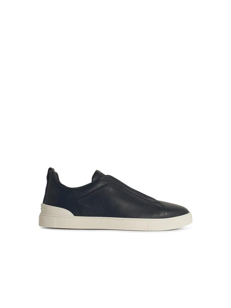 Zegna triple Blue Leather Sneakers 1