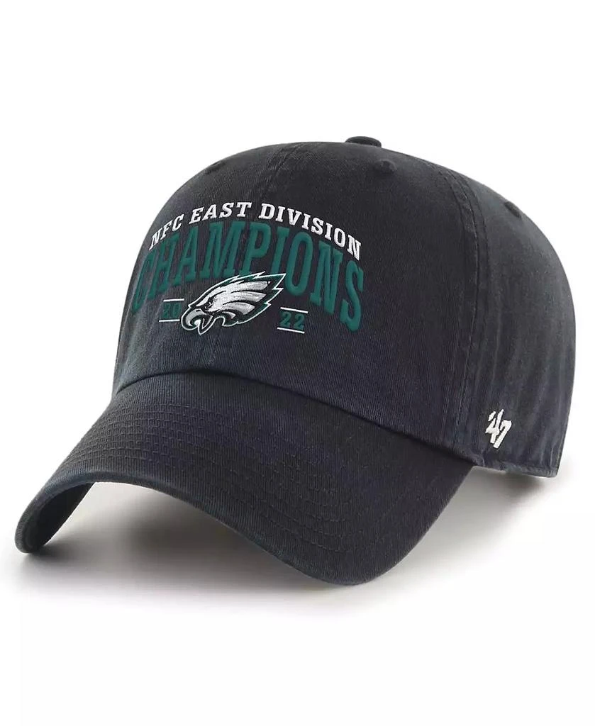 47 Brand Men's Black Philadelphia Eagles 2022 NFC East Division Champions Clean Up Adjustable Hat 1