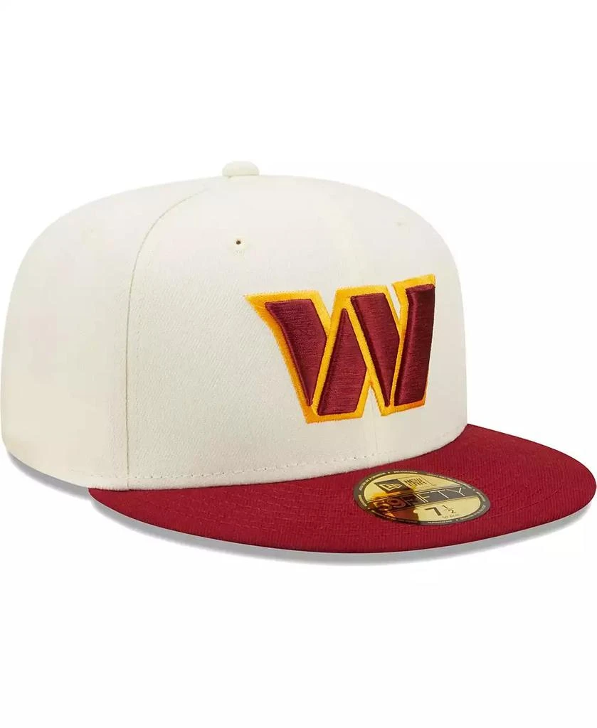New Era Men's Cream, Burgundy Washington Commanders Tri-Chrome 59FIFTY Fitted Hat 3
