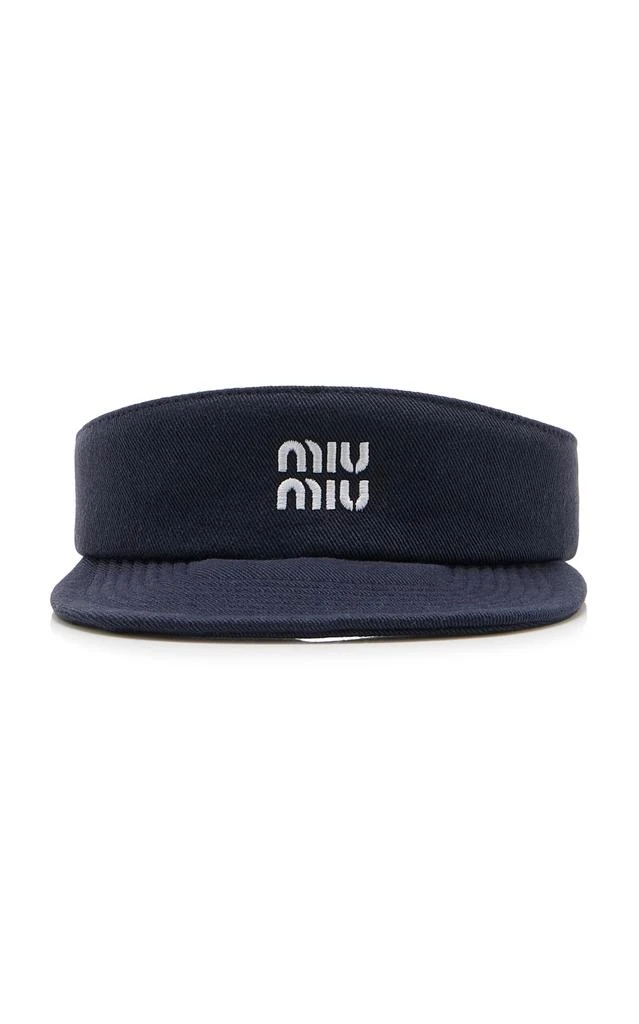 Miu Miu Club Black Denim Visor Beige/amaranth Denim Visor | Miu Miu - United States main image 4