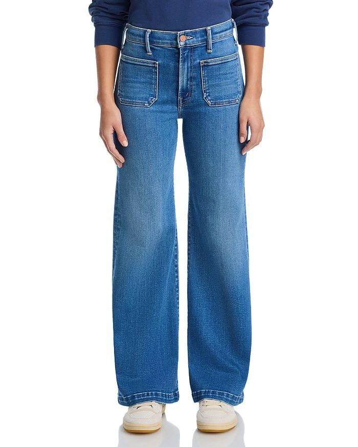 MOTHER Lil Roller High Rise Patch Pocket Wide Leg Jeans in Piece By Piece 7