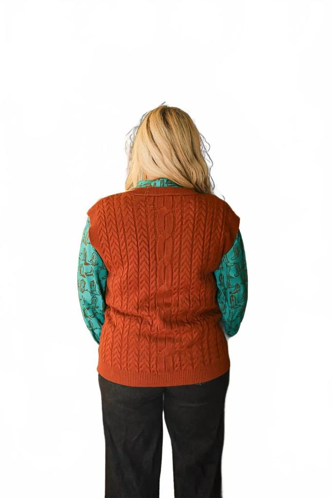 Layerz Clothing Kodi Cable-Knit Vest In Brown 2