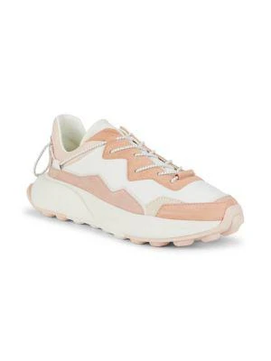 Stuart Weitzman Chevron Leather & Suede Wedge Sneakers 2