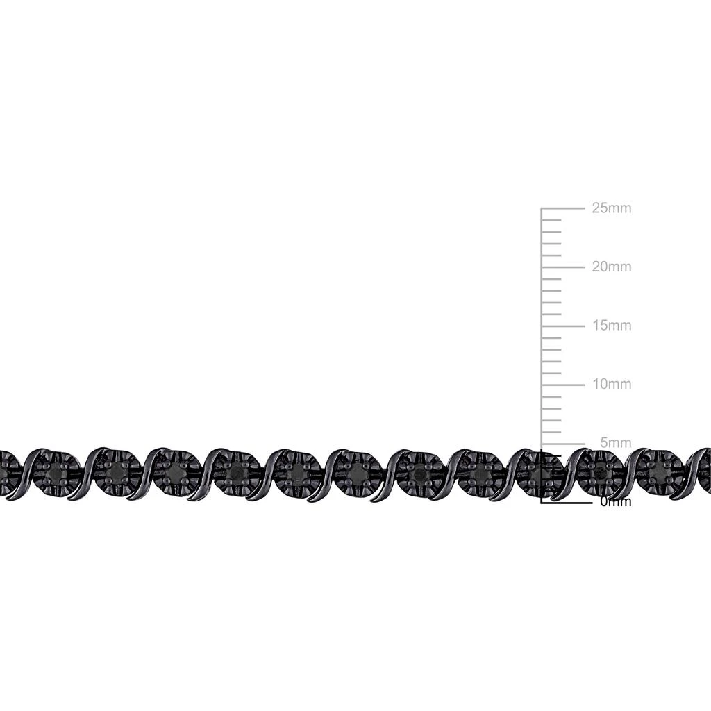 Mimi & Max 1 1/2ct TDW Black Diamond Tennis Bracelet and Necklace Set Sterling Silver Black Rhodium 3