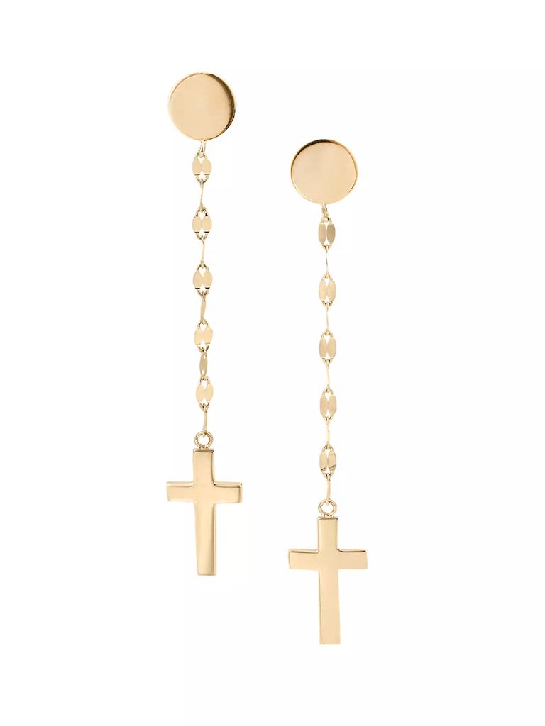 LANA Blake 14K Yellow Gold Cross Earrings