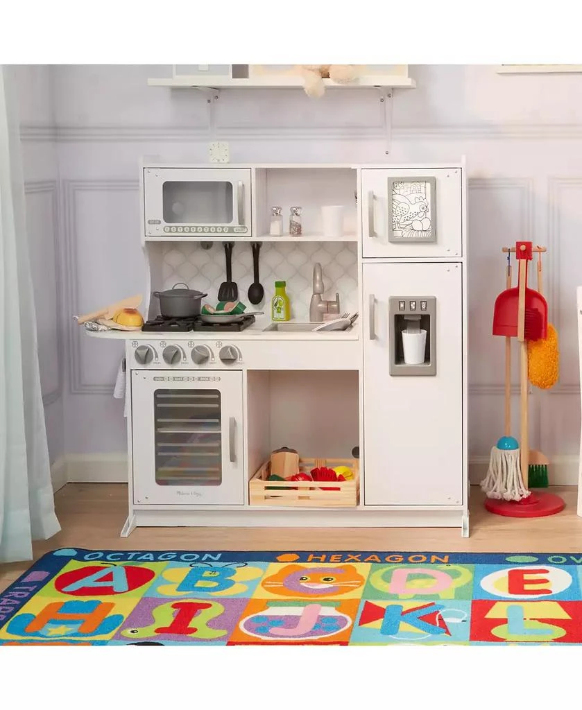 Melissa & Doug Melissa Doug Wooden Chef’s Pretend Play Toy Kitchen With “Ice” Cube Dispenser – Cloud White 7
