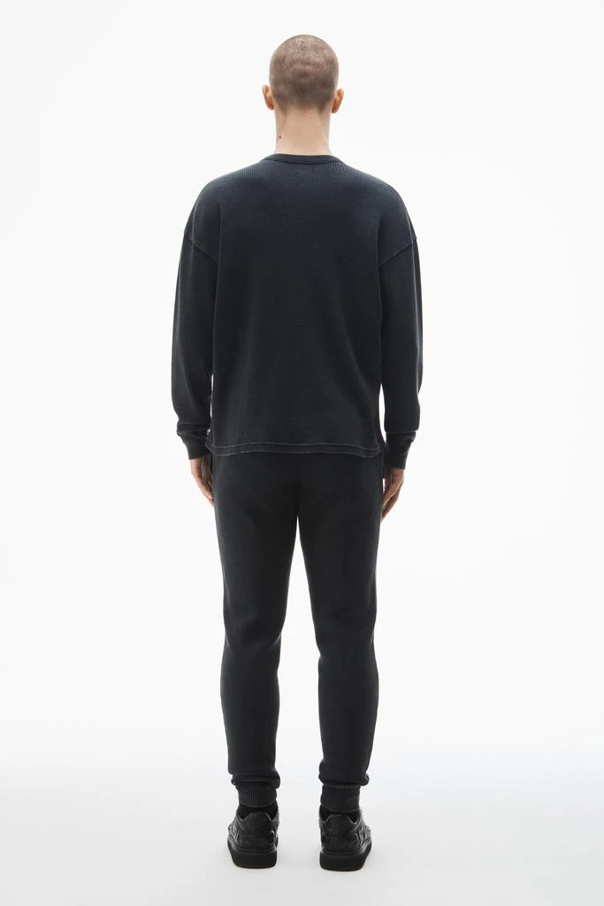 Alexander Wang long-sleeve tee in waffle-knit cotton stretch 4