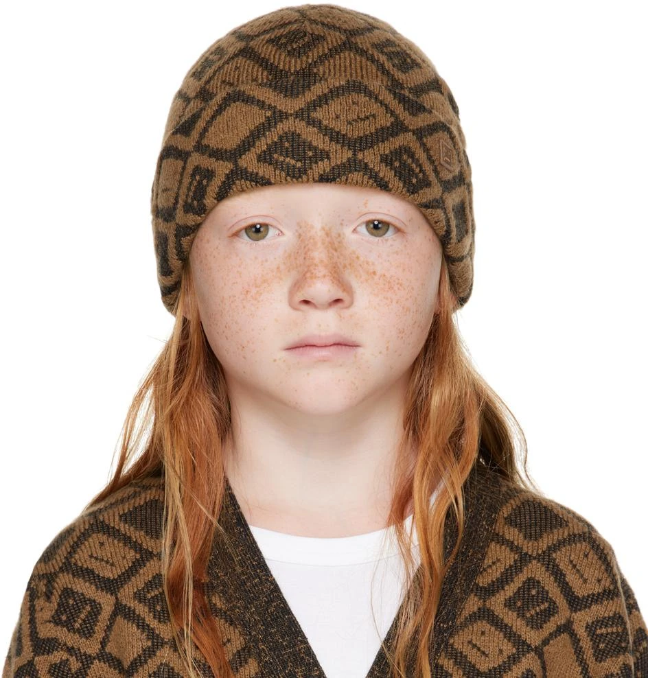Acne Studios Kids Brown Tiles Beanie 1