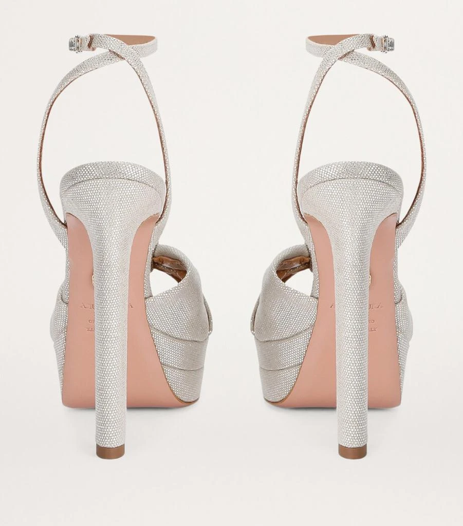 Aquazzura Glittered Cupid Plateau Platform Sandals 130 2