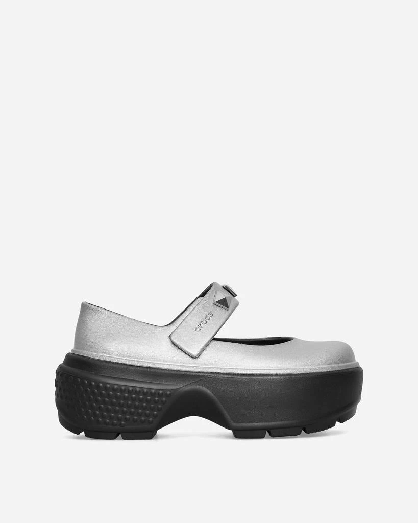 Crocs Women's Stomp Metallic Mary Jane Clogs Silver 1