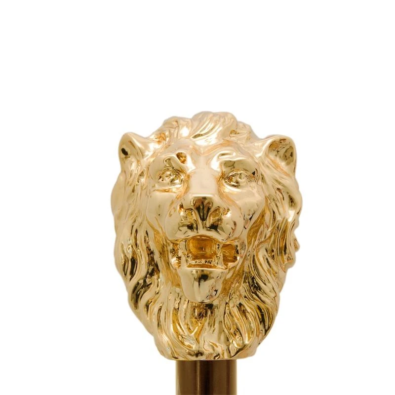 PASOTTI Pasotti - Black Umbrella with Gold Lion Handle 7