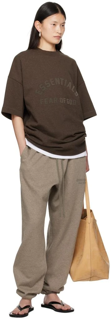 Essentials Brown Bonded T-Shirt 5