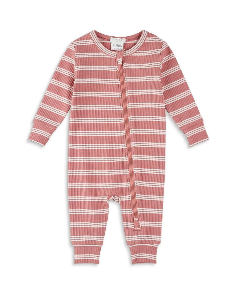 Petit Lem Girls' Bubblegum Striped Sleeper Coverall - Baby 1