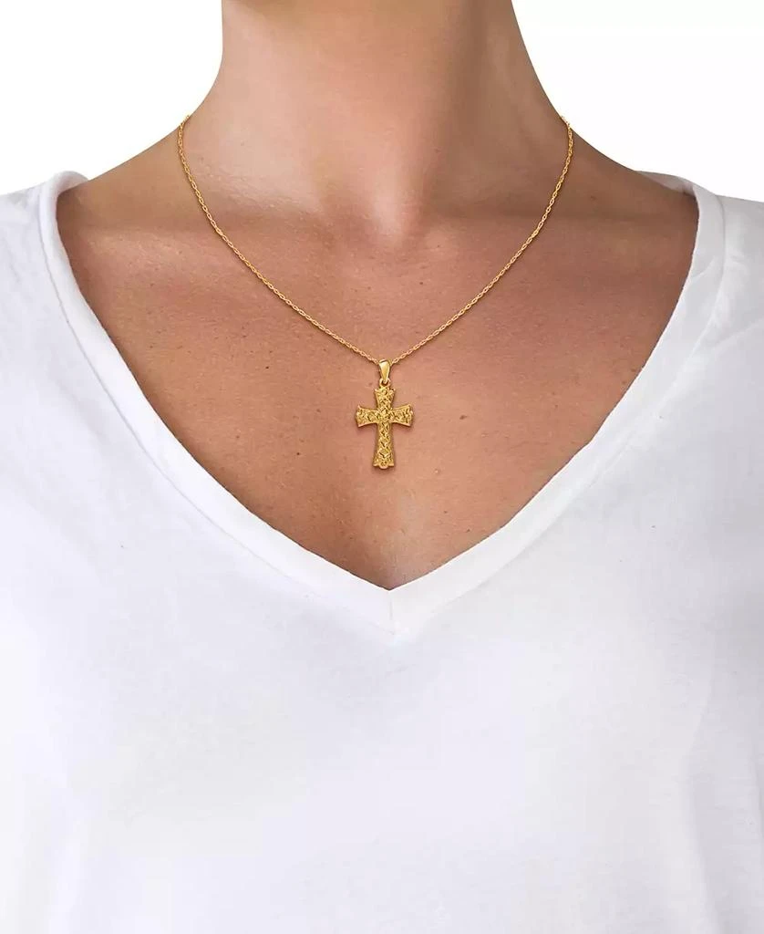 Giani Bernini Ornate Flared Cross 18" Pendant Necklace in 18k Gold-Plated Sterling Silver, Created for Macy's 2